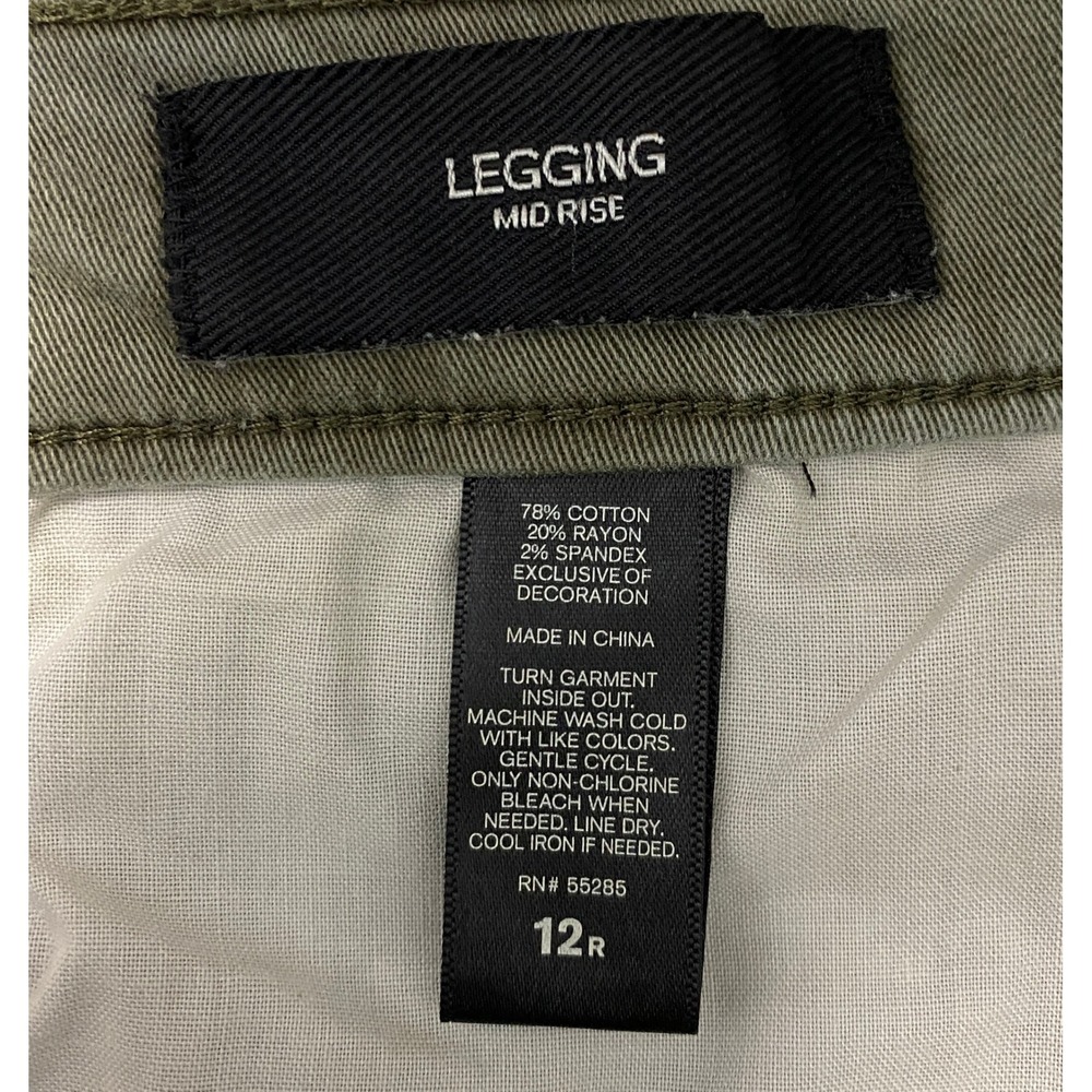Express Legging Mid Rise Olive Green Women's Size 12 R‎ Stretch Pants - Picture 4 of 9